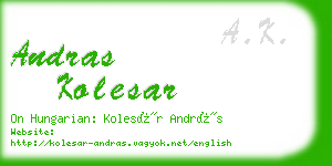 andras kolesar business card